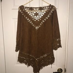 Fringe quarter sleeve top